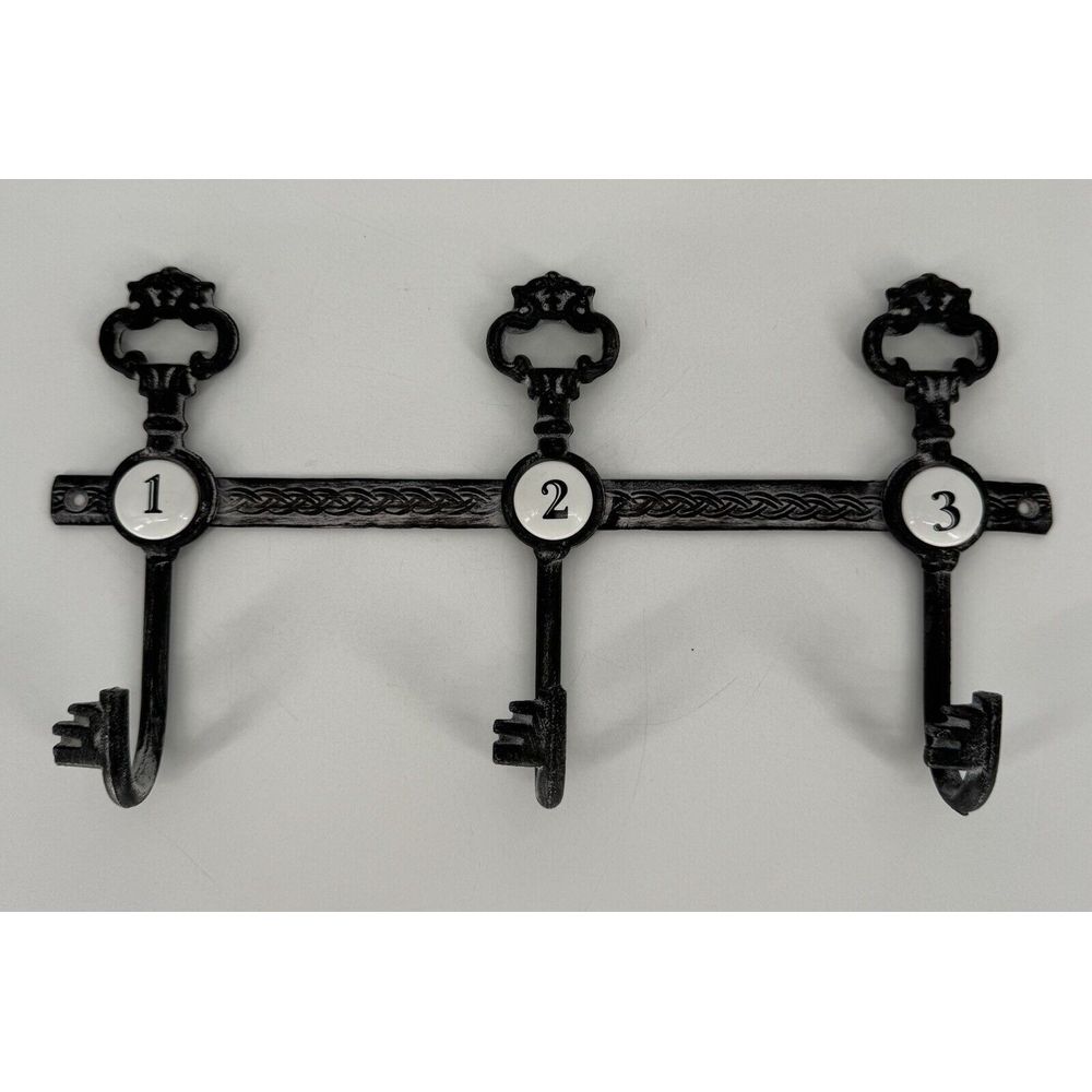 Cast Iron Hook Coat Rack Keys Antique Style Rustic Wall‎ Decor Farmhouse